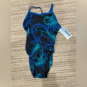 Sporti One Piece, size 32. Variety of blues. NWT.